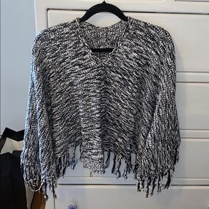 Black and white poncho